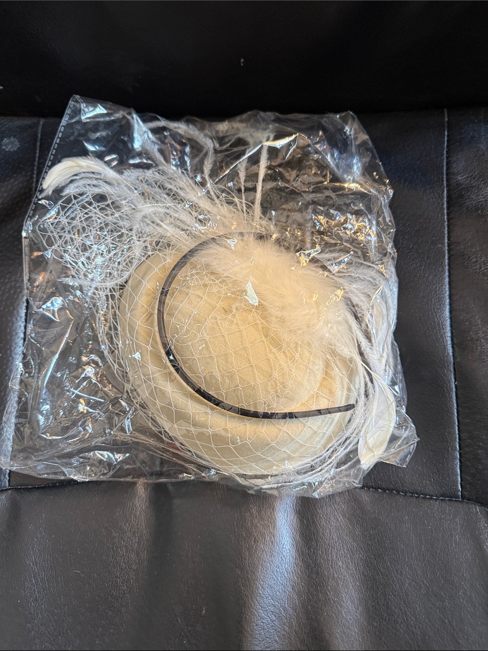 Classic Cream Feathered Fascinator Headband for Women